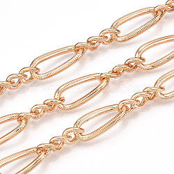 Iron Twisted Oval Link Chains, Unwelded, with Spool, Light Gold, 22x9.5x2.5mm, about 32.81 Feet(10m)/Roll(CH-N004-08KCG)