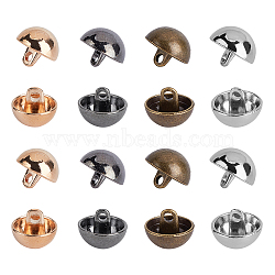 Alloy Shank Buttons, 1-Hole, Dome/Half Round, Mixed Color, 12.5x10mm, Hole: 1.5mm, 80pcs/box(BUTT-UN0001-02)