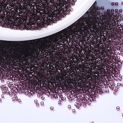 MIYUKI Delica Beads Small, Cylinder, Japanese Seed Beads, 15/0, (DBS1104) Transparent Mauve, 1.1x1.3mm, Hole: 0.7mm, about 3500pcs/10g(X-SEED-J020-DBS1104)