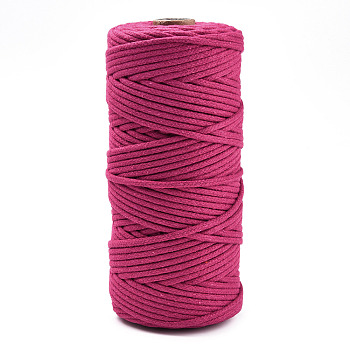 Cotton String Threads, Macrame Cord, Decorative String Threads, for DIY Crafts, Gift Wrapping and Jewelry Making, Camellia, 3mm, about 109.36 Yards(100m)/Roll.
