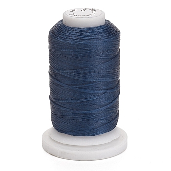 Waxed Polyester Cord, Flat, Marine Blue, 1mm, about 76.55 yards(70m)/roll