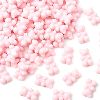 100Pcs Opaque Acrylic Beads, Bear, Pink, 18x11x7mm, Hole: 1.6mm