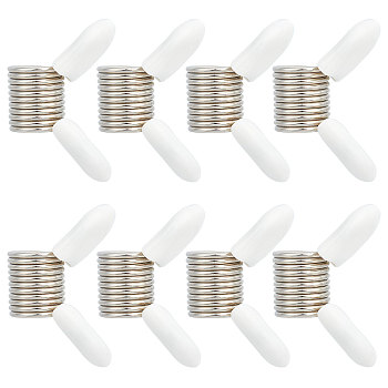8Pcs 201 Stainless Steel Beading Stoppers, Mini Spring Clamps for Beading Jewelry Making, with Plastic Covers, Stainless Steel Color, 1.8~2x3.1~3.2x1.2cm, Inner Diameter: 0.8cm