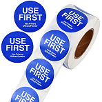 500Pcs Paper Adhesive Label Stickers, Flat Roound with Word Use First, Mauve, 77x40mm(STIC-WH20010-25E)