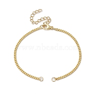 Brass Curb Chains Bracelet Makings, with 304 Stainless Steel Lobster Claw Clasps, Golden, 6-1/2 inch(16.6cm)(AJEW-JB01224)