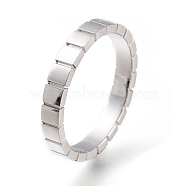 304 Stainless Steel Finger Rings, Square, Stainless Steel Color, US Size 6~9, Inner Diameter: 16~19mm(RJEW-F110-02P)