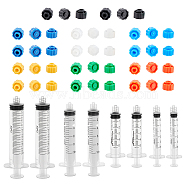 Syringe Kit, including Screw Type Hand Push Glue Dispensing Syringe, Syringe Caps, Mixed Color, 2.05x3.15x2.05cm(TOOL-OC0001-52)