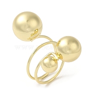 Brass Wire Layer Wrap Rings, Big Ball Ring for Women, Real 18K Gold Plated, US Size 8 1/4(18.3mm), 6~34mm(RJEW-Q778-24G)