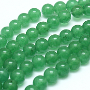Natural Malaysia Jade Bead Strands, Dyed, Round, Green, 4mm, Hole: 1mm, about 95pcs/strand, 15.5 inch(G-F342-04-4mm)