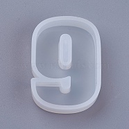 DIY Silicone Molds, Resin Casting Molds, For UV Resin, Epoxy Resin Jewelry Pendants Making, Number, Num.9, 44x32x10mm(AJEW-F030-05-9)