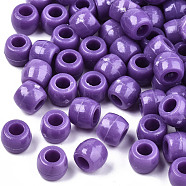 Plastic Beads, Barrel, Purple, 8x6mm, Hole: 3.5mm, about 2630pcs/500g(MACR-S272-47I-8x6mm)
