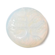 Opalite Pendants, Flat Round Charms with Engraved Tree of Life, 35~37x7.5~9.5mm, Hole: 1.5mm(G-C091-03F)