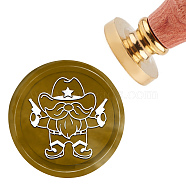 Brass Wax Seal Stamp with Handle, for DIY Scrapbooking, Human Pattern, 3.5x1.18 inch(8.9x3cm)(AJEW-WH0184-0383)