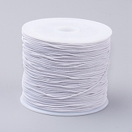 Elastic Cords, Stretchy String, for Bracelets, Necklaces, Jewelry Making, White, 0.8mm, about 26.24~28.43 yards(24~26m)/roll(EC-G008-0.8mm-05)