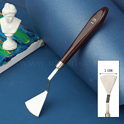 Painting Knife, Painting Scraper, Stainless Steel Palette Knife, Painting Art Spatula with Wood Handle, Art Painting Knife Tools for Oil Canvas Acrylic Painting, Coconut Brown, Head: 3.8x3cm(PW-WG29675-01)