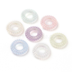 Transparent Frosted Acrylic Beads, AB Color Plated, Ring, Mixed Color, 14.3x4mm, Hole: 6mm, about 1100pcs/500g(OACR-C013-32)