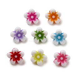 Opaque Acrylic Beads, Flower, Mixed Color, 10.5x7mm, Hole: 1.4mm, 1612pcs/500g(OACR-E039-20)