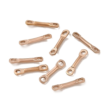 Ion Plating(IP) 304 Stainless Steel Connector Charms, Bar Links, Rose Gold, 8x2x1mm, Hole: 1mm