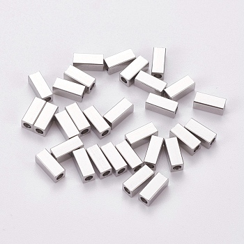 201 Stainless Steel Beads, Cuboid, Stainless Steel Color, 7x3x3mm, Hole: 1.8mm