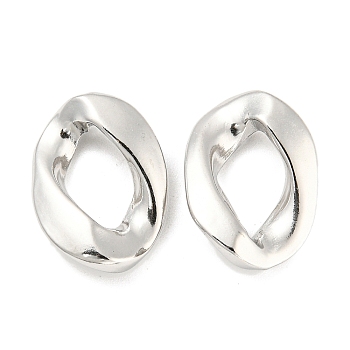 304 Stainless Steel Linking Rings, Twisted Oval, Stainless Steel Color, 19x14x3.5mm, Inner Diameter: 11x7mm