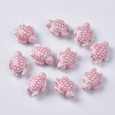 Pearl Pink Tortoise Porcelain Beads