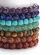 7Pcs 7 Style Natural & Synthetic Mixed Gemstone Stretch Bracelets Set with Alloy Buddha Head Beaded(BJEW-JB08783)-6