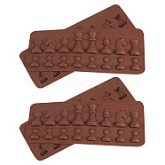 Silicone Chess Shaped Mold, Coconut Brown, 20.8x8.8x0.9cm, Inner: 2.2~4.7cm(PH-DIY-WH0072-21)