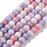 Opaque Crackle Glass Round Beads Strands, Imitation Stones, Round, Cornflower Blue, 8~9mm, Hole: 1.2~1.5mm, about 102~106pcs/strand, 30.31~31.10 inch(77~79cm)(GLAA-T031-8mm-02)