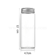 Column Glass Screw Top Bead Storage Tubes, Clear Glass Bottles with Aluminum Lips, Silver, 4.7x12cm, Capacity: 150ml(5.07fl. oz)(CON-WH0086-094G-01)