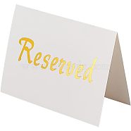 Coated Paper Reserved Signs, Tent Place Card, Rectangle, White, 76x101x0.6mm(DIY-WH0056-31)