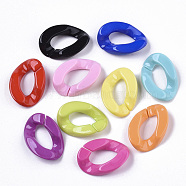Opaque Acrylic Linking Rings, Quick Link Connectors, for Curb Chains Making, Twist, Mixed Color, 30x21x6mm, Inner Diameter: 16x8mm(X-OACR-S036-001B-G)