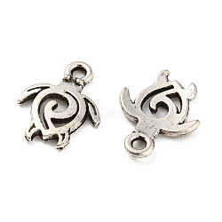 Tibetan Style Alloy Charms, Cadmium Free & Lead Free, Tortoise Charm, Antique Silver, 13x10x1.5mm, Hole: 1.2mm, about 2941pcs/1000g(TIBE-P001-06AS)