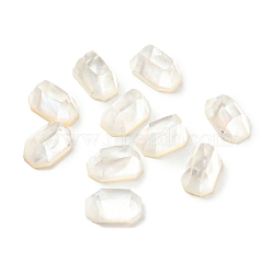 White Shell Cabochons, Octagon, White, 7.5x5x3.5mm(SSHEL-Z001-01)