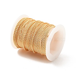 Twisted Round Copper Wire for Jewelry Craft Making, Light Gold, 18 Gauge, 1mm, about 13.12 Feet(4m)/Roll(CWIR-J001-01D)