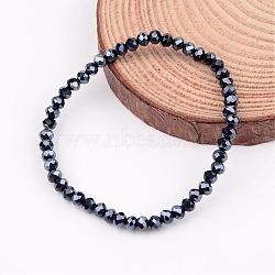 Glass Beaded Stretch Bracelets, Black, 46mm(BJEW-JB02308-03)