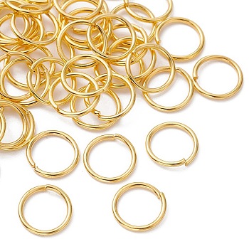 Brass Open Jump Rings, Round Rings, Golden, 18 Gauge, 10x1mm, Inner Diameter: 8mm
