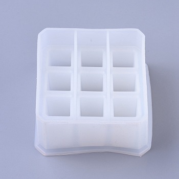 Storage Box Silicone Molds, Resin Casting Molds, For UV Resin, Epoxy Resin Jewelry Making, Square, White, 98x87.5x52.5mm