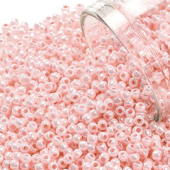 TOHO Round Seed Beads, Japanese Seed Beads, (126) Opaque Luster Baby Pink, 11/0, 2.2mm, Hole: 0.8mm, about 1110pcs/bottle, 10g/bottle