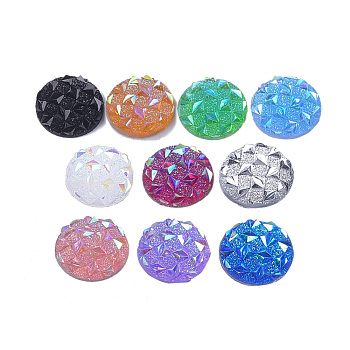 Resin Cabochons, Half Round, Mixed Color, 12x3~3.5mm