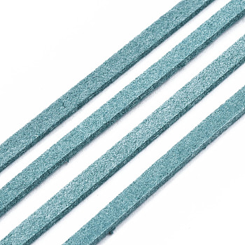 Eco-Friendly Faux Suede Cord, Faux Suede Lace, Light Sea Green, 3.0x1.4mm, about 98.42 yards(90m)/roll