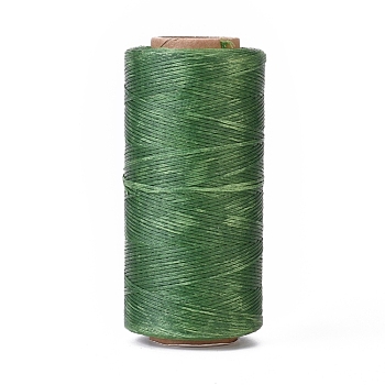 Waxed Polyester Cord, Micro Macrame Cord, Waxed Sewing Thread, Flat, Sea Green, 0.8mm, about 284.33 yards(260m)/roll