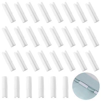 CHGCRAFT 30Pcs Plastic Bed Sheet Grippers, Fasteners Bed Sheet Clip, Quilt Fixator, Column, White, 65x17.5mm
