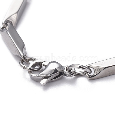 Unisex 201 Stainless Steel Bar Link Chain Bracelets(BJEW-L637-35C-P)-3
