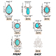 Elite 12Pcs 6 Style Synthetic Turquoise Pendants(FIND-PH0005-12)-5