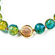 Round Glass Beaded Stretch Bracelet with Gold Plated Brass Ring for Women(BJEW-N018-02H)-2