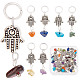 4 Sets 7 Styles Chakra Mixed Stone Chips Alloy Pendants(FIND-CN0001-30)-1