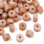Opaque Acrylic Imitation Gemstone Beads, Swirled Column, Sandy Brown, 12x8mm, Hole: 3mm, about 526pcs/500g(AC-CBA3EFE-02C)