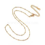 Vacuum Plating 304 Stainless Steel Necklaces, Cable Chain Necklaces, Lead Free & Cadmium Free, Golden, 16.14 inch(41cm)(NJEW-E080-14G)