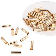 Brass Tube Beads, Light Gold, 25x8mm, Hole: 7.5mm, 50pcs/set(PH-KK-O085-02)