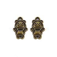 Tibetan Style Alloy Pendant Enamel Settings, Cadmium Free & Lead Free, Panda, Antique Bronze, 18x11x4mm, Hole: 1.8mm(PALLOY-N160-51AB)